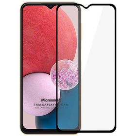 Microsonic Samsung Galaxy A13 4G Tam Kaplayan Temperli Siyah Cam Ekran Koruyucu