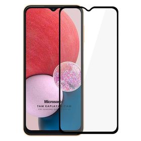 Microsonic Samsung Galaxy A13 4G Tam Kaplayan Temperli Siyah Cam Ekran Koruyucu