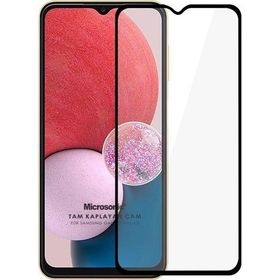 Microsonic Samsung Galaxy A13 4G Tam Kaplayan Temperli Siyah Cam Ekran Koruyucu