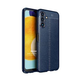 Microsonic Samsung Galaxy A13 Deri Dokulu Silikon Lacivert Kılıf