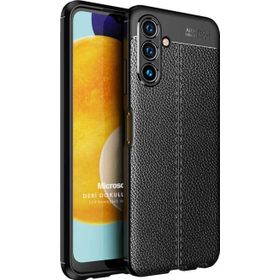 Microsonic Samsung Galaxy A13 Deri Dokulu Silikon Siyah Kılıf