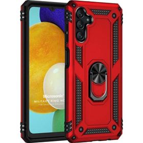 Microsonic Samsung Galaxy A13 Military Ring Holder Kırmızı Kılıf
