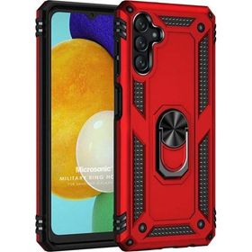Microsonic Samsung Galaxy A13 Military Ring Holder Kırmızı Kılıf