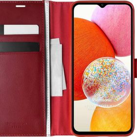 Microsonic Samsung Galaxy A14 Delux Leather Wallet Kırmızı Kılıf