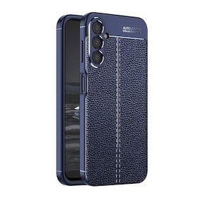 Microsonic Samsung Galaxy A14 Deri Dokulu Silikon Lacivert Kılıf