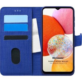 Microsonic Samsung Galaxy A14 Fabric Book Wallet Lacivert Kılıf