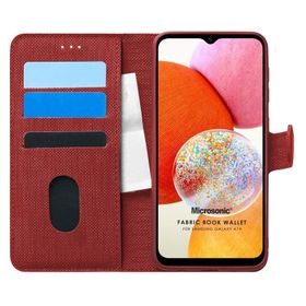 Microsonic Samsung Galaxy A14 Fabric Book Wallet Mor Kılıf