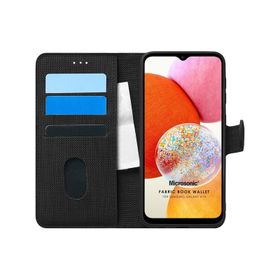 Microsonic Samsung Galaxy A14 Fabric Book Wallet Mor Kılıf