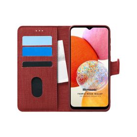 Microsonic Samsung Galaxy A14 Fabric Book Wallet Mor Kılıf