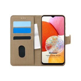 Microsonic Samsung Galaxy A14 Fabric Book Wallet Mor Kılıf
