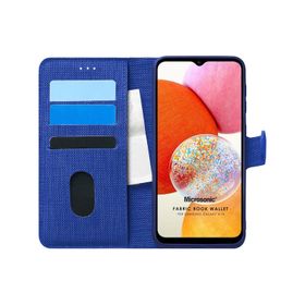 Microsonic Samsung Galaxy A14 Fabric Book Wallet Mor Kılıf