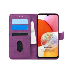 Microsonic Samsung Galaxy A14 Fabric Book Wallet Mor Kılıf