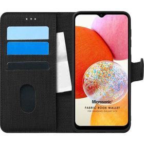 Microsonic Samsung Galaxy A14 Fabric Book Wallet Siyah Kılıf