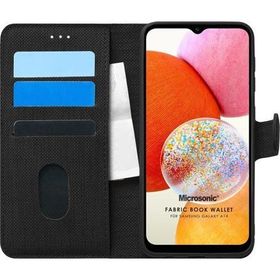 Microsonic Samsung Galaxy A14 Fabric Book Wallet Siyah Kılıf