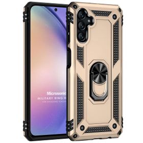 Microsonic Samsung Galaxy A14 Military Ring Holder Gold Kılıf