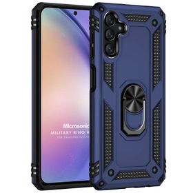 Microsonic Samsung Galaxy A14 Military Ring Holder Lacivert Kılıf
