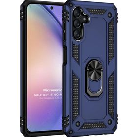 Microsonic Samsung Galaxy A14 Military Ring Holder Lacivert Kılıf