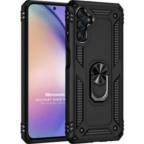 Microsonic Samsung Galaxy A14 Military Ring Holder Siyah Kılıf