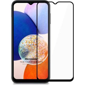 Microsonic Samsung Galaxy A14 Tam Kaplayan Temperli Siyah Cam Ekran Koruyucu