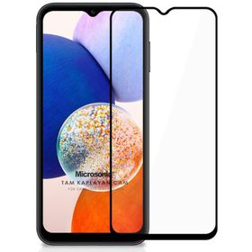 Microsonic Samsung Galaxy A14 Tam Kaplayan Temperli Siyah Cam Ekran Koruyucu