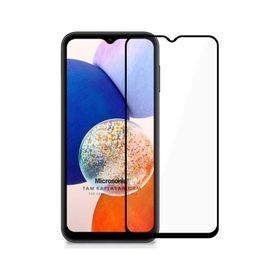 Microsonic Samsung Galaxy A14 Tam Kaplayan Temperli Siyah Cam Ekran Koruyucu