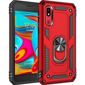 Microsonic Samsung Galaxy A2 Core Military Ring Holder Kırmızı Kılıf
