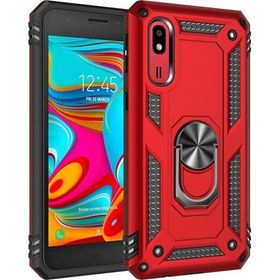 Microsonic Samsung Galaxy A2 Core Military Ring Holder Kırmızı Kılıf