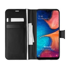 Microsonic Samsung Galaxy A20 Delux Leather Wallet Siyah Kılıf