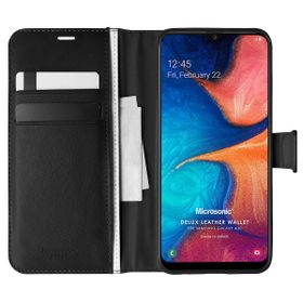 Microsonic Samsung Galaxy A20 Delux Leather Wallet Siyah Kılıf