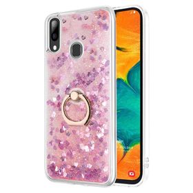 Microsonic Samsung Galaxy A20 Glitter Liquid Holder Beyaz Kılıf