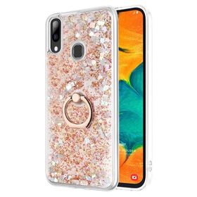 Microsonic Samsung Galaxy A20 Glitter Liquid Holder Beyaz Kılıf