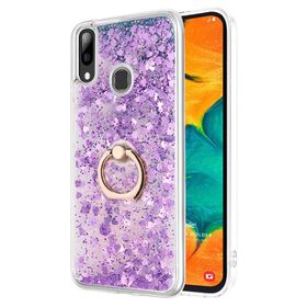 Microsonic Samsung Galaxy A20 Glitter Liquid Holder Beyaz Kılıf