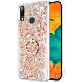 Microsonic Samsung Galaxy A20 Glitter Liquid Holder Gold Kılıf