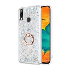 Microsonic Samsung Galaxy A20 Glitter Liquid Holder Gümüş Kılıf