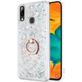 Microsonic Samsung Galaxy A20 Glitter Liquid Holder Gümüş Kılıf