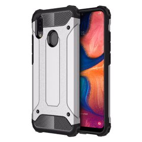 Microsonic Samsung Galaxy A20 Rugged Armor Gümüş Kılıf