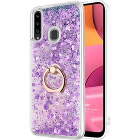 Microsonic Samsung Galaxy A20S Glitter Liquid Holder Mor Kılıf