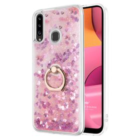 Microsonic Samsung Galaxy A20s Glitter Liquid Holder Pembe Kılıf