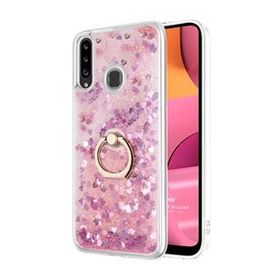 Microsonic Samsung Galaxy A20s Glitter Liquid Holder Pembe Kılıf