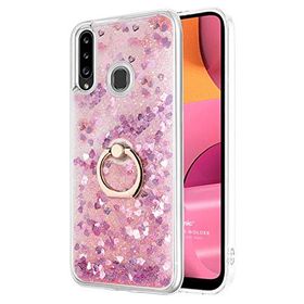 Microsonic Samsung Galaxy A20s Glitter Liquid Holder Pembe Kılıf