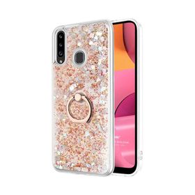 Microsonic Samsung Galaxy A20s Glitter Liquid Holder Pembe Kılıf