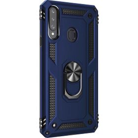Microsonic Samsung Galaxy A20S Military Ring Holder Lacivert Kılıf