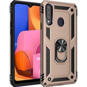 Microsonic Samsung Galaxy A20s Uyumlu Military Ring Holder Gold Kılıf