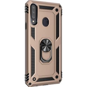 Microsonic Samsung Galaxy A20s Uyumlu Military Ring Holder Gold Kılıf