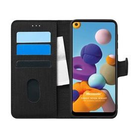 Microsonic Samsung Galaxy A21 Fabric Book Wallet Siyah Kılıf