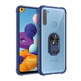 Microsonic Samsung Galaxy A21 Grande Clear Ring Holder Lacivert Kılıf