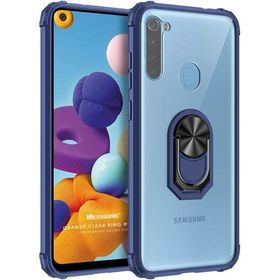Microsonic Samsung Galaxy A21 Grande Clear Ring Holder Lacivert Kılıf
