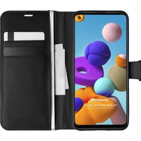 Microsonic Samsung Galaxy A21S Delux Leather Wallet Siyah Kılıf