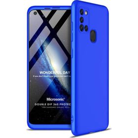 Microsonic Samsung Galaxy A21S Double Dip 360 Protective Mavi Kılıf