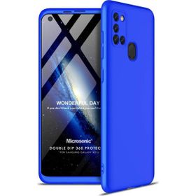 Microsonic Samsung Galaxy A21S Double Dip 360 Protective Mavi Kılıf